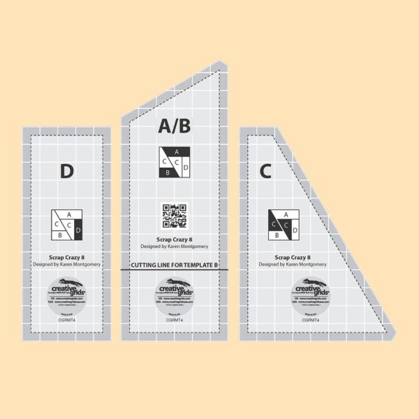 Creative Grids Scrap Crazy Templates (8” Finished Block Set)