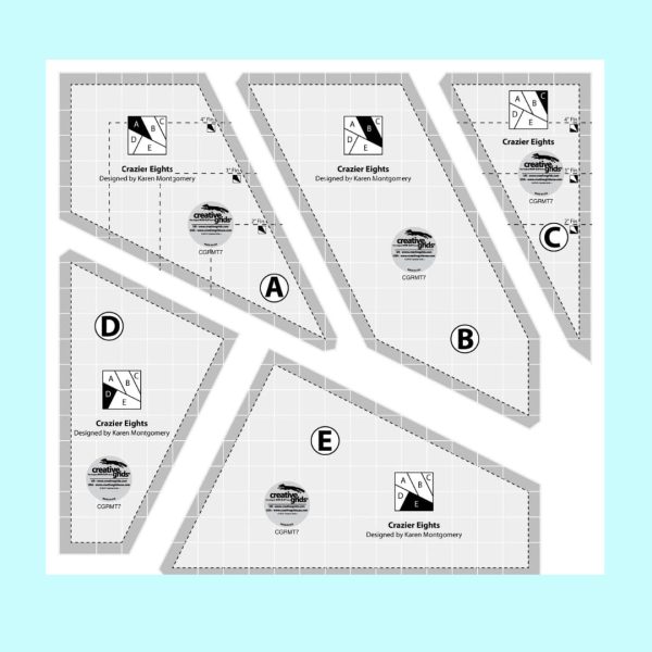 Creative Grids Crazier Eights Templates (8” Finished Block Set)