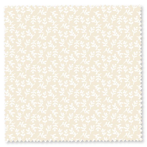 600042_floretsArtboard 24-100 Cream fabric with delicate white floral sprigs from the Felicity Basics collection by Felicity Fabrics