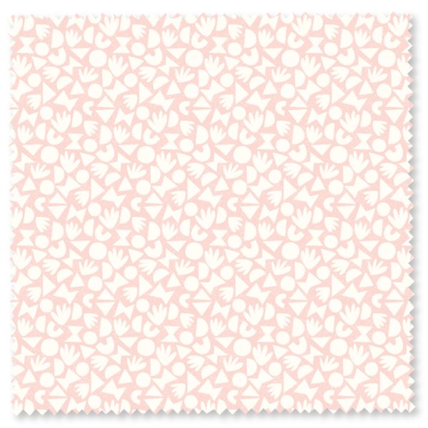 610182_10x10 Ivory fabric with soft blush pink abstract shapes including petals, arches, and dots from the Agnes’s Garden collection by Claire Iglesias for Cloud9 Fabrics