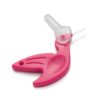 THRD-Bird_1 Prym Love Birdy Needle Threader in pink. Bird-shaped hand sewing tool with long beak for threading needles, integrated thread cutter, and protective cap.