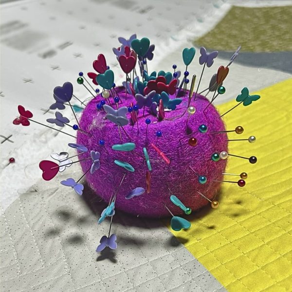 wool ball pin cusion-thumb The Gypsy Quilter "Wooly Bun" pincushion